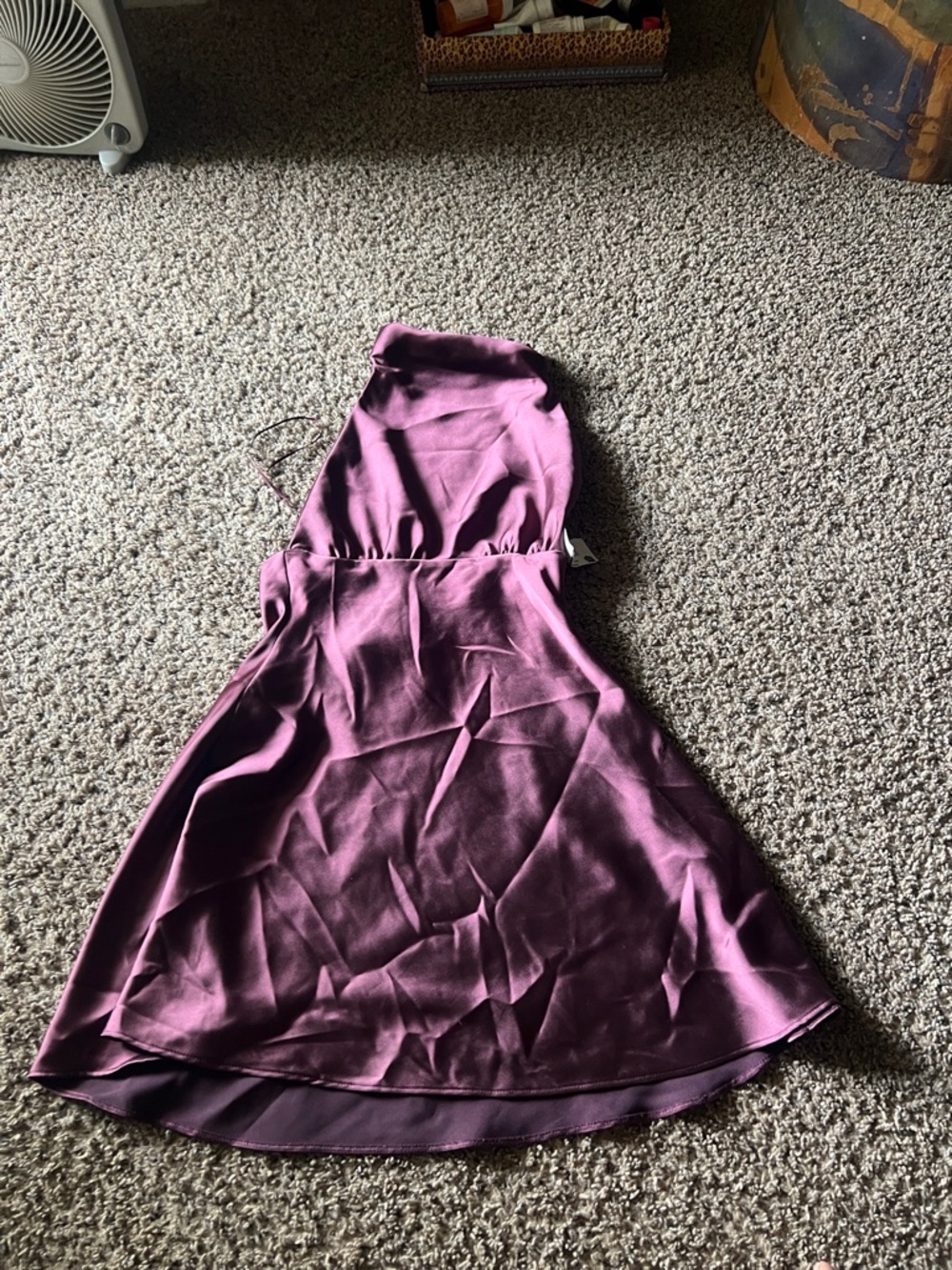 Zara Plum High-Low Sleeveless Satin Dress